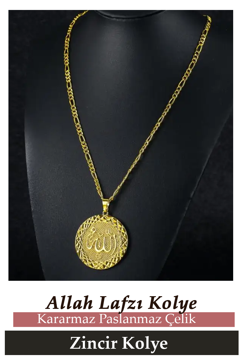 Allah Lafzı Paslanmaz Kararmaz İslami Çelik Kolye