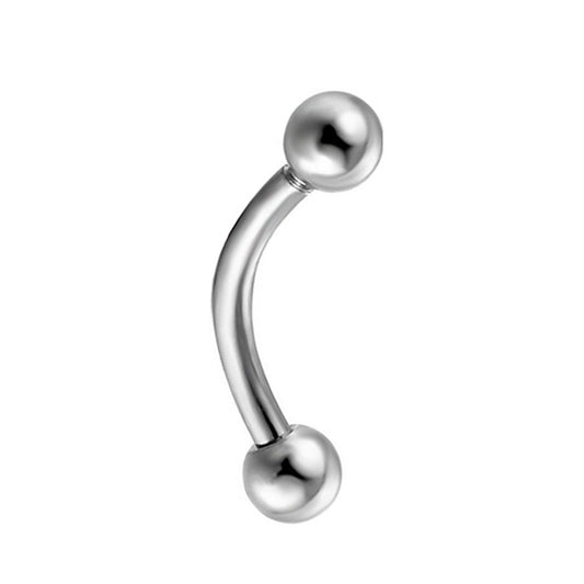 316L Cerrahi Çelik Gümüş Renk 5 Adet Septum Piercing 8 ml Kavisli Küre Çift Başlı