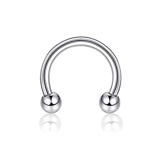 316L Cerrahi Çelik Gümüş Renk 5 Adet Septum Piercing 8 ml Küre Başlık